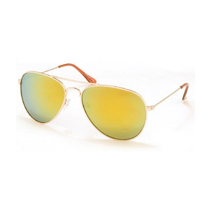 CHRIS - SUNGLASSES (NO Magnification) - GOLD/YLW MIRROR