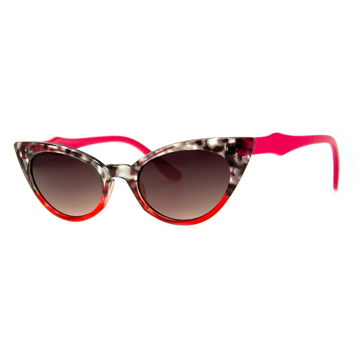 WICKED WANDA - SUNGLASSES (NO Magnification) - GREY TORT/RED