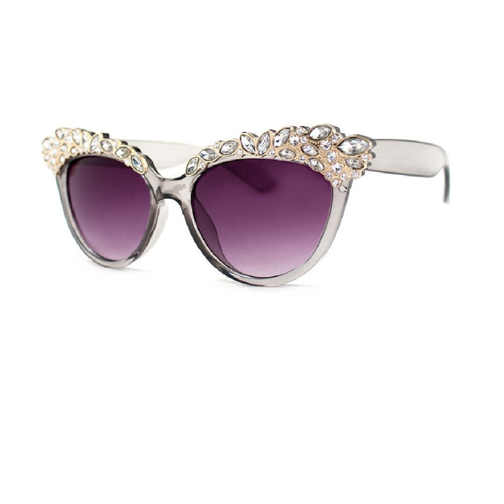 PRINCESS MANO - SUNGLASSES (NO Magnification) - GREY w/RHINESTONES