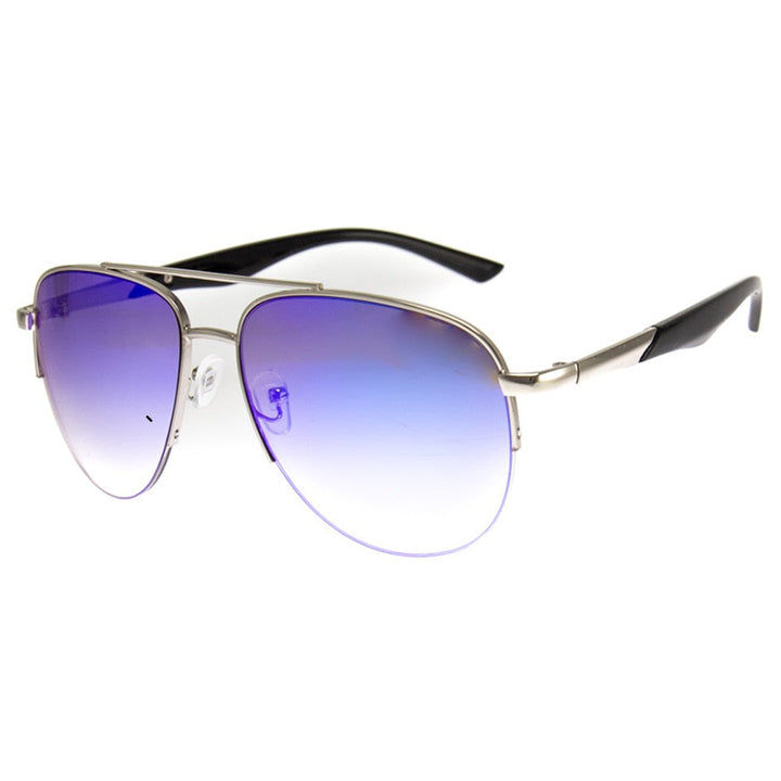 LONE RANGER - SUNGLASSES (NO Magnification) - SILVER/BLUE MIRROR