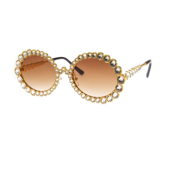 CASINO - SUNGLASSES (NO Magnification) - GOLD w/RHS