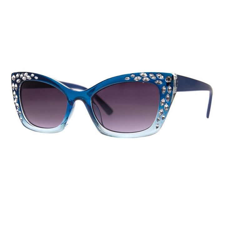 DIAMOND TOWN - SUNGLASSES (NO Magnification) - DK.BLUE w/RHS