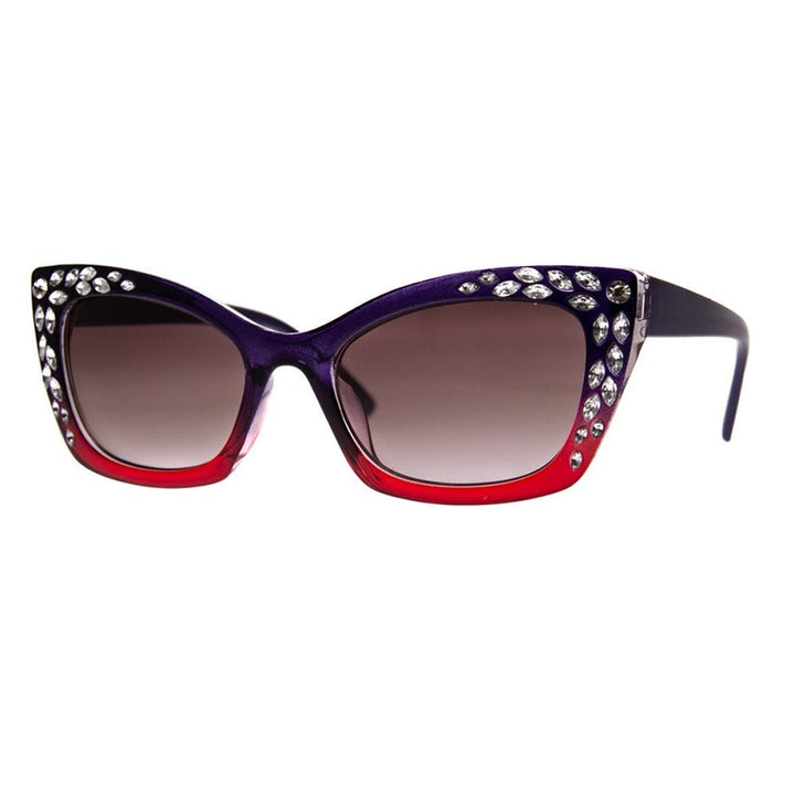 DIAMOND TOWN - SUNGLASSES (NO Magnification) - PURPLE/RED w/RHS