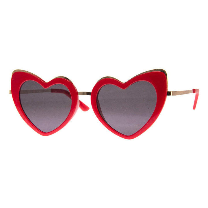 HEART THROB - SUNGLASSES (NO Magnification) - RED/GOLD