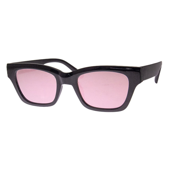 DAGMAR - SUNGLASSES (NO Magnification) - BLACK/PINK MIRROR